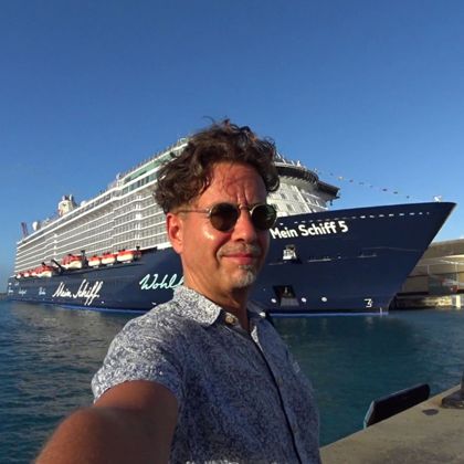 Lukas Goldschmidt in Bridgetown, Barbados vor der Mein Schiff 5 2017