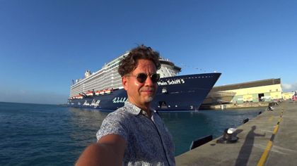 Lukas Goldschmidt in Bridgetown, Barbados vor der Mein Schiff 5 2017
